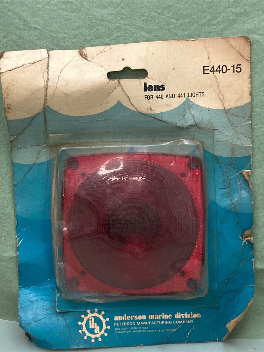 NEW ANDERSON MARINE E440-15 LENS, RED PETERSON MANUFACTURING COMPANY