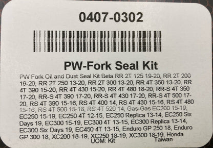 NEW PIVOT WORKS 0407-0302 FORK SEAL KIT PWFSK-Z012