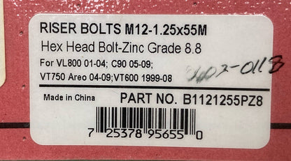 NEW SHOW CHROME B1121255PZ8 BOLT SET, RISER BOLTS M12-1.25X55M