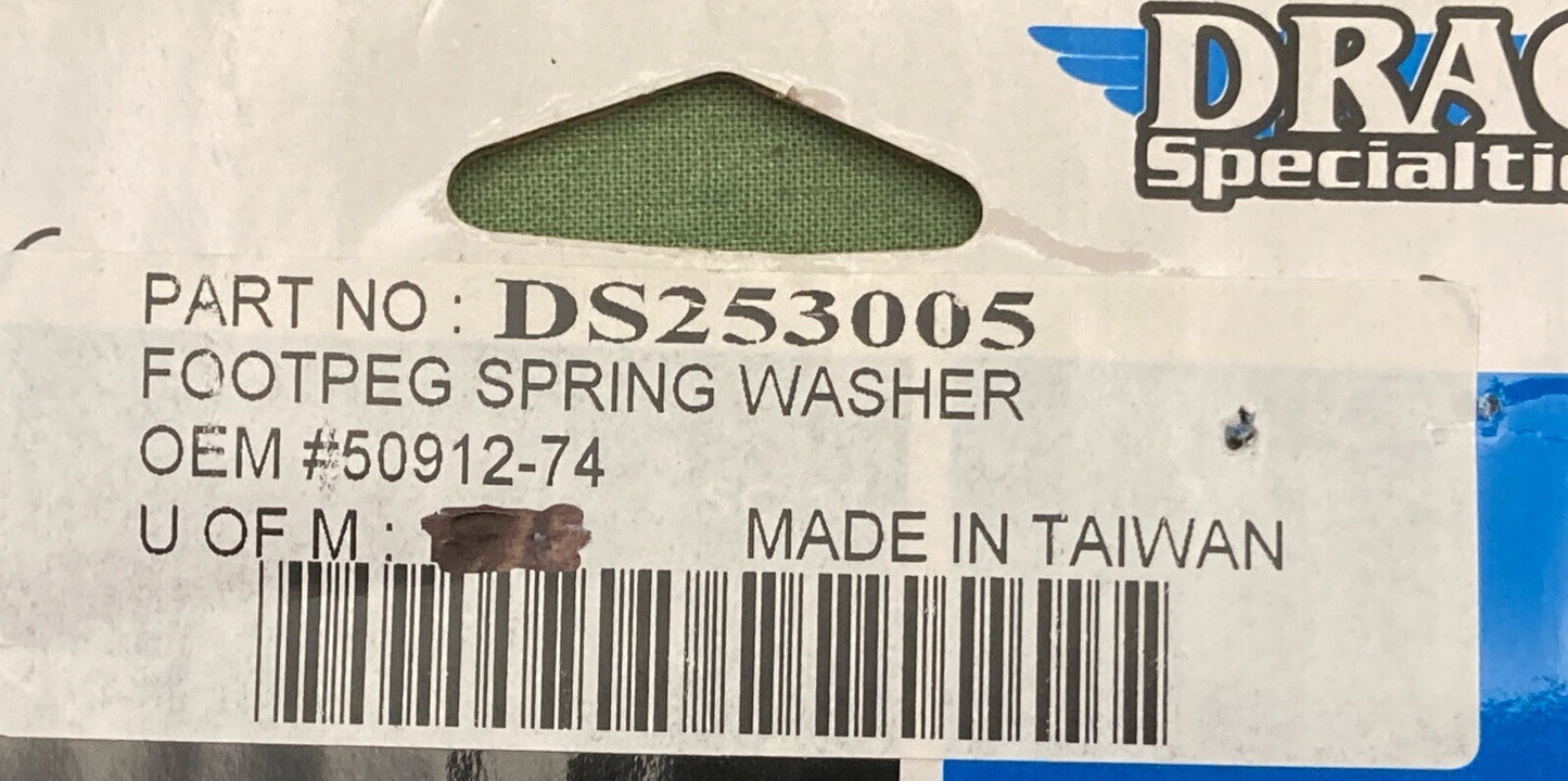 QTY 2 NEW DRAG SPECIALTIES DS253005 FOOTPEG SPRING WASHER 50912-74