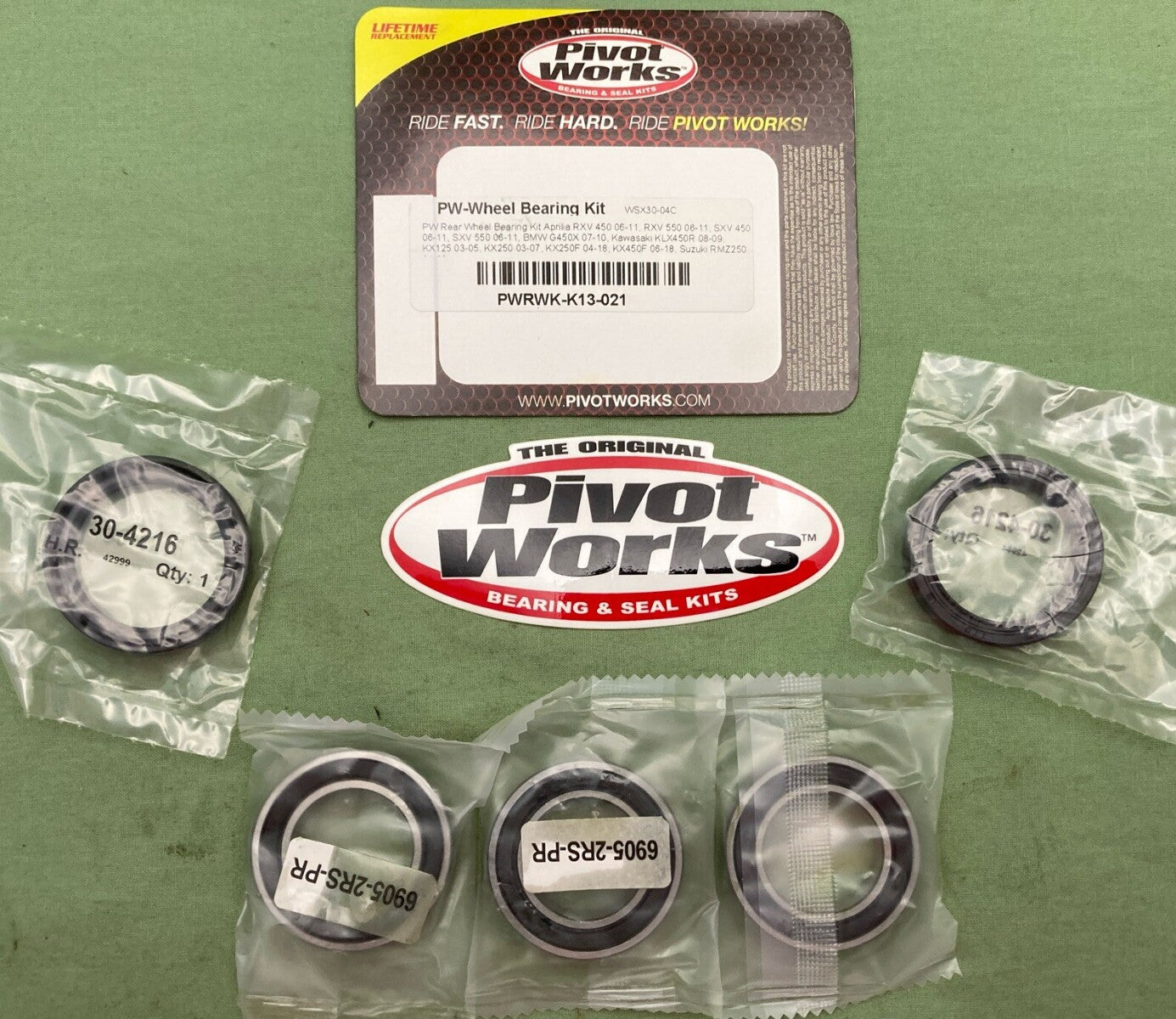 NEW PIVOT WORKS PWRWK-K13-021 REAR WHEEL BEARING KIT