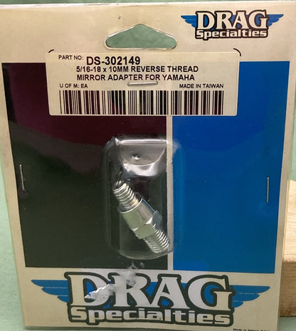 NEW DRAG SPECIALTIES DS-302149 Mirror Adapter Reverse Thread 5/16"-18 x 10MM YAM