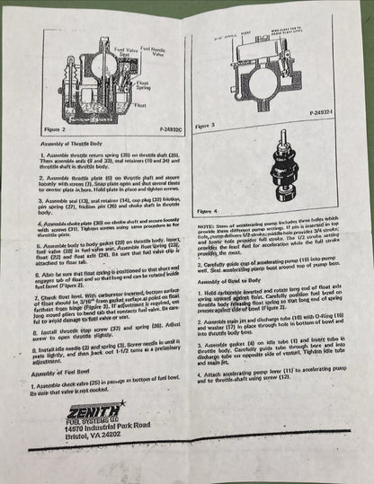 NEW ZENITH K2234 FUEL SYSTEMS 40MM BNDIX REBLD KT L81-9 DS-289084