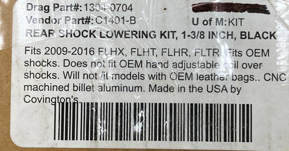 NEW COVINGTONS 1304-0704 REAR SHOCK LOWERING KIT 1 3/8" BLK C1401-B