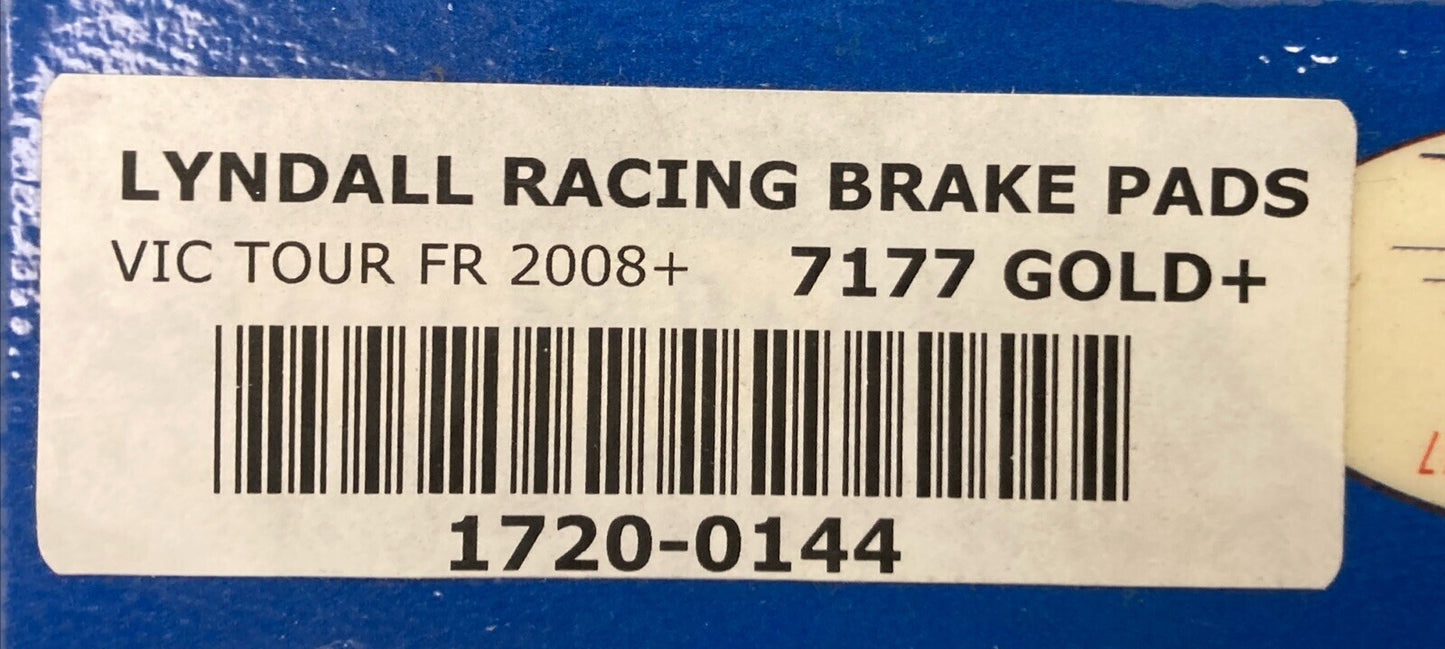 NEW LYNDALL RACING 1720-0144 BRAKE PADS VIC TOUR FR 7177 GOLD+ 2008+