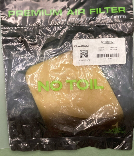 NEW NO TOIL 340-02 Dual Stage Foam Air Filter KAWASAKI 1011-0140