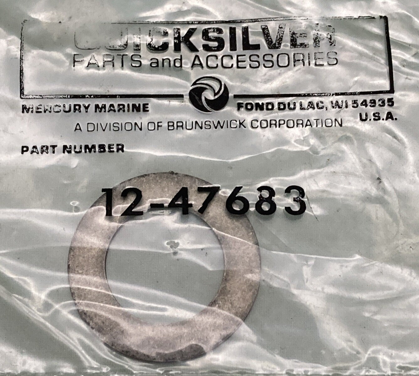 QTY 2 NEW GENUINE MERCURY QUICKSILVER 12-47683 WASHER WTR PUMP ASM 250 MIE