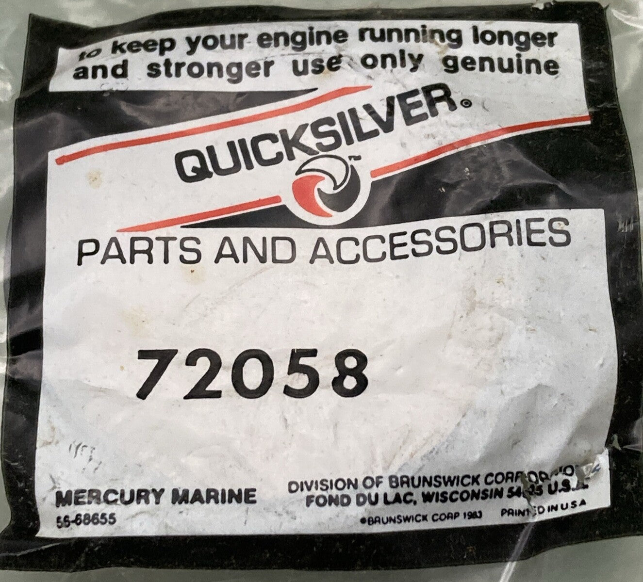 NEW GENUINE MERCURY QUICKSILVER 72058 BOTTLE CAP
