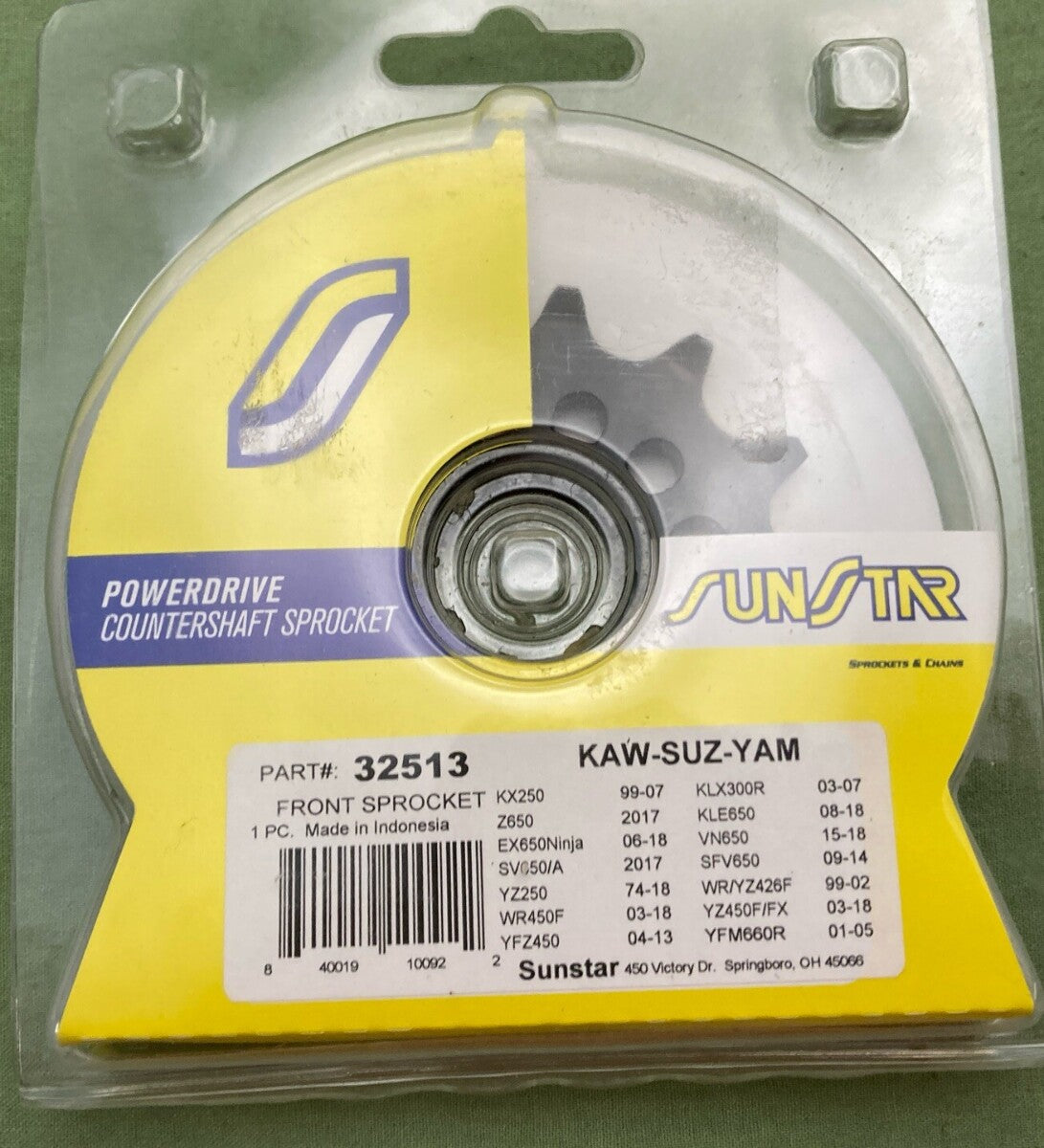 NEW SUNSTAR 32513 STEEL POWERDRIVE FRONT SPROCKET 13T KAW-SUZ-YAM