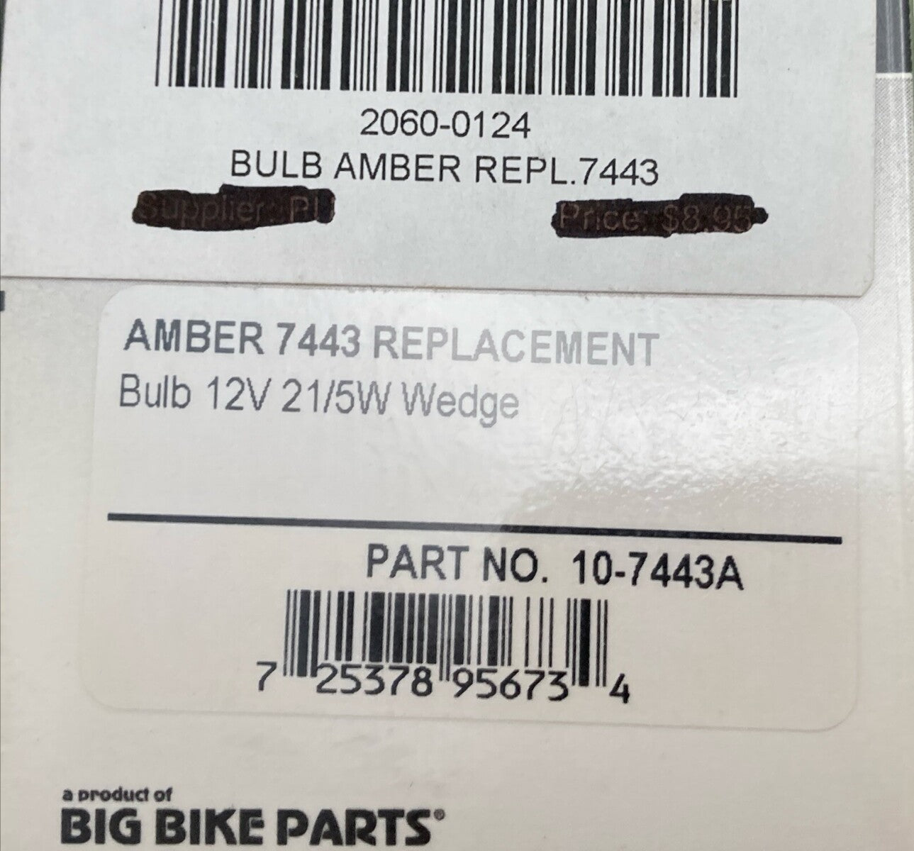 NEW SHOW CHROME ACCESSORIES 10-7443A AMBER 7433 REPLACEMENT BULB 12V 21/5W WEDGE