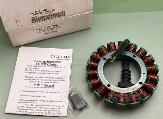 NEW CYCLE ELECTRIC INC 2112-0146 CE-6010 STATOR 38 3PHASE ST/FXD