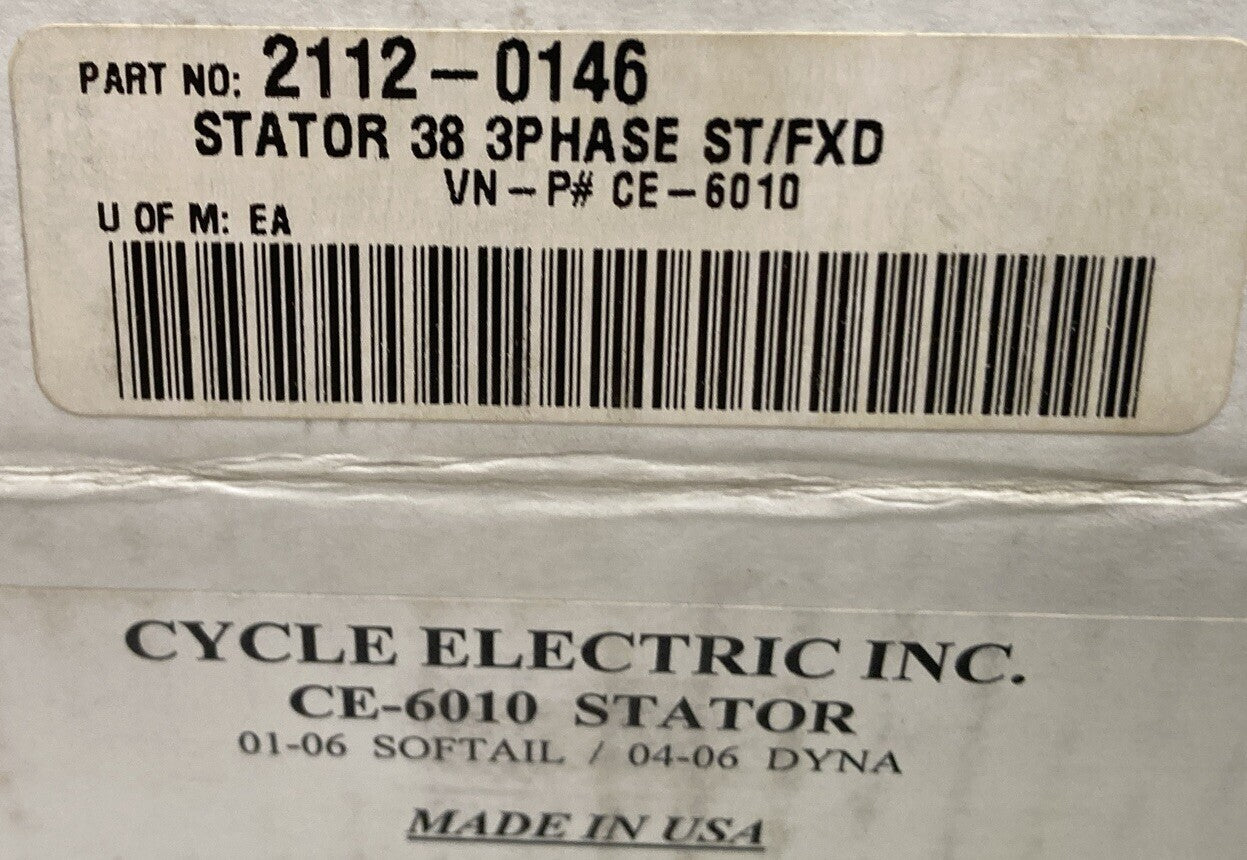NEW CYCLE ELECTRIC INC 2112-0146 CE-6010 STATOR 38 3PHASE ST/FXD