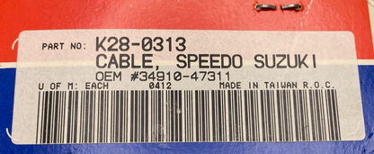 NEW PARTS UNLIMITED K28-0313 SPEEDOMETER CABLE, SUZUKI 34910-47311