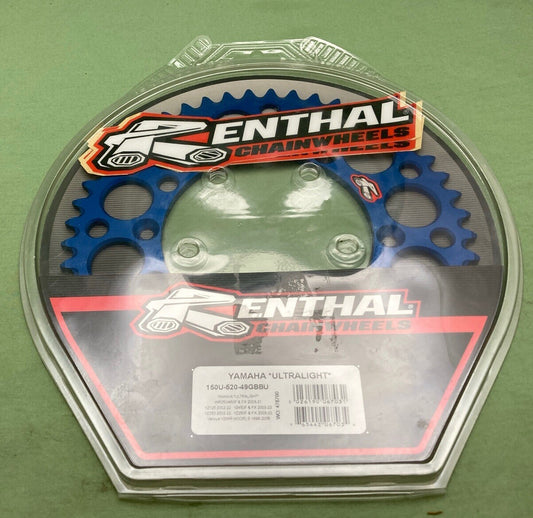 NEW RENTHAL 150U-520-49GBBU 49T ULTRALIGHT REAR ALUMINUM SPROCKET HONDA YAMAHA