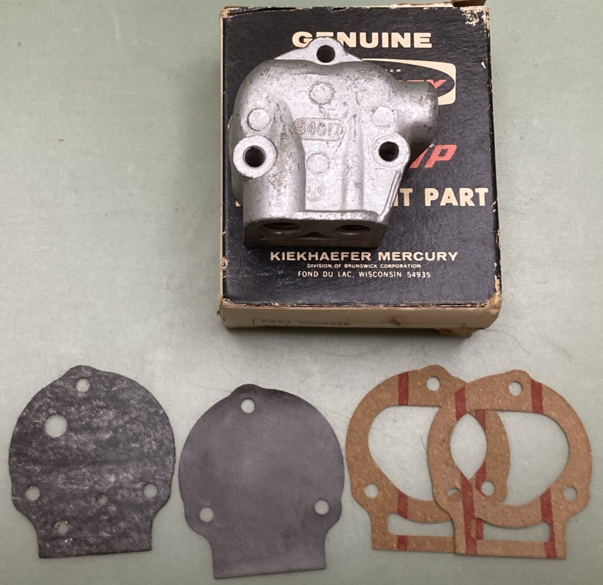 NEW GENUINE MERCURY QUICKSILVER 54817A3 FUEL PUMP ASSEMBLY LOWER W/ 4 GASKETS