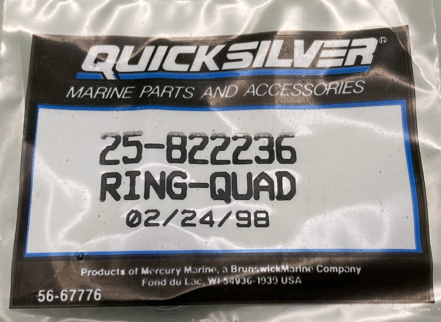 QTY 2 NEW GENUINE MERCURY QUICKSILVER 25-822236 QUAD RING FORCE RIGGING DSH HSNG