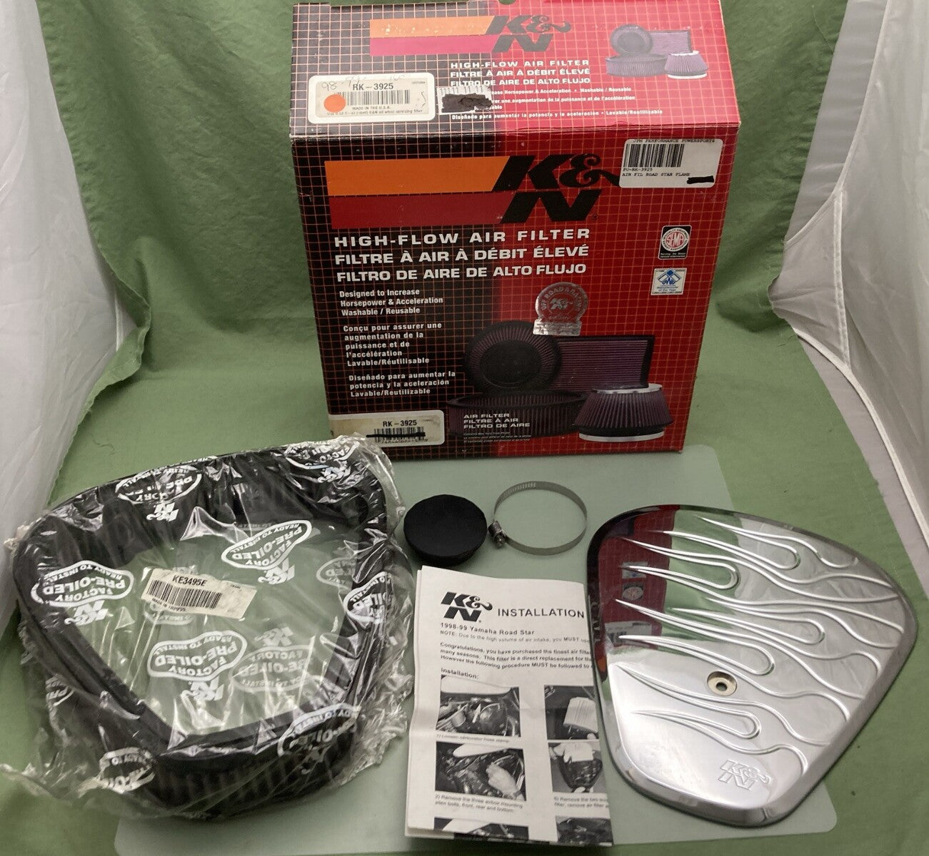 NEW K&N RK-3925-1 Custom Performance Metric Cruiser Air Cleaner Kit