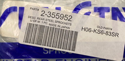 NEW SUNSTAR 2-355952 Steel Rear Sprockets 52T, SUPERSEDE H06-KS6-83SR