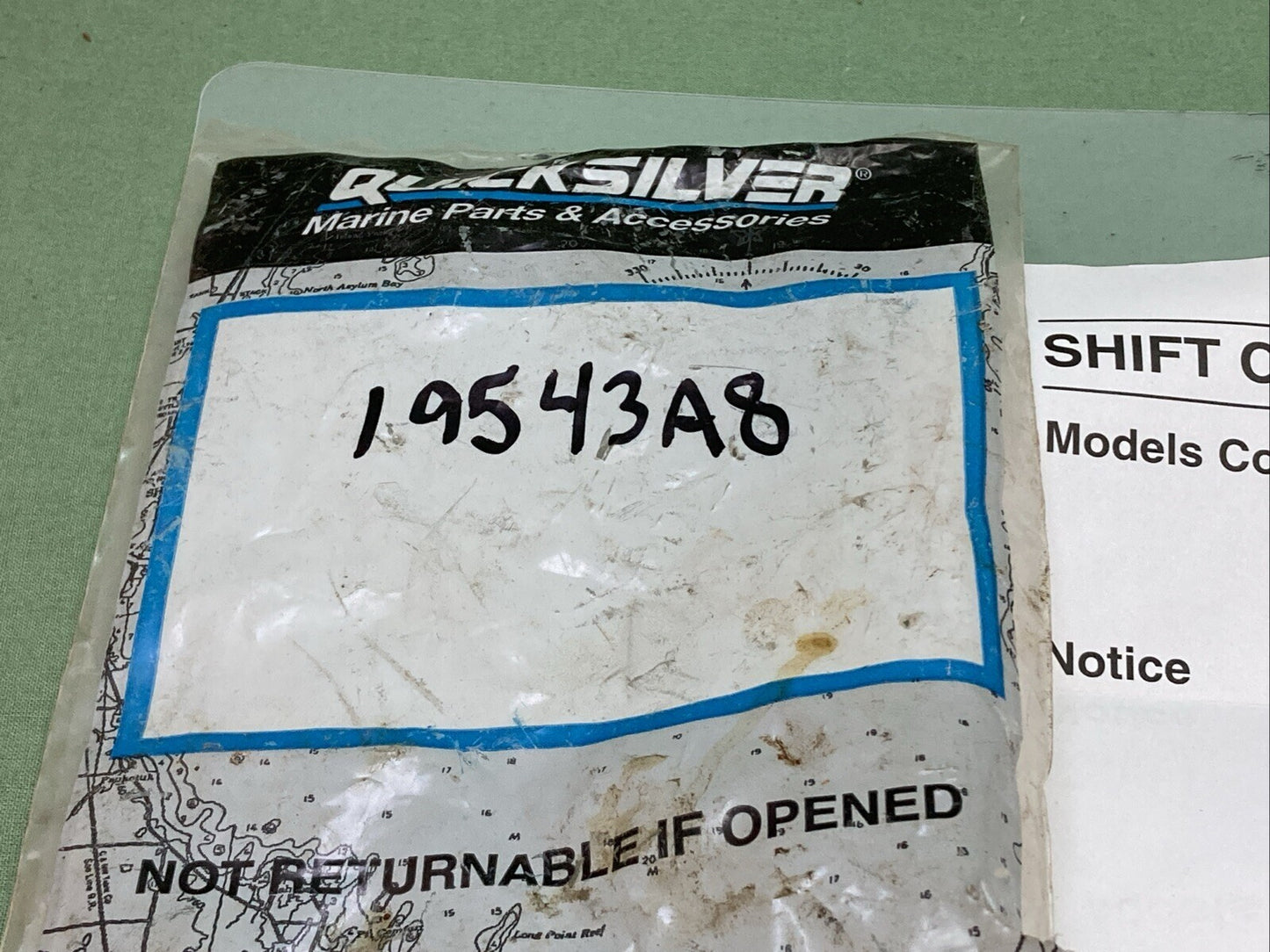 NEW GENUINE MERCURY QUICKSILVER 19543A 8 SHIFT CABLE ASSEMBLY, INCOMPLETE KIT