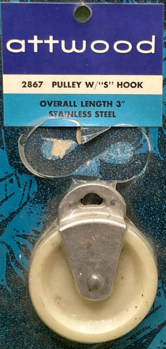 NEW GENUINE ATTWOOD 2867 PULLEY STAINLESS 3"  NO HOOK