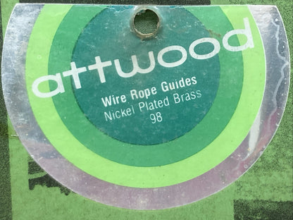 NEW GENUINE ATTWOOD 98 WIRE ROPE GUIDE NICKEL PLATED BRASS SET OF 4