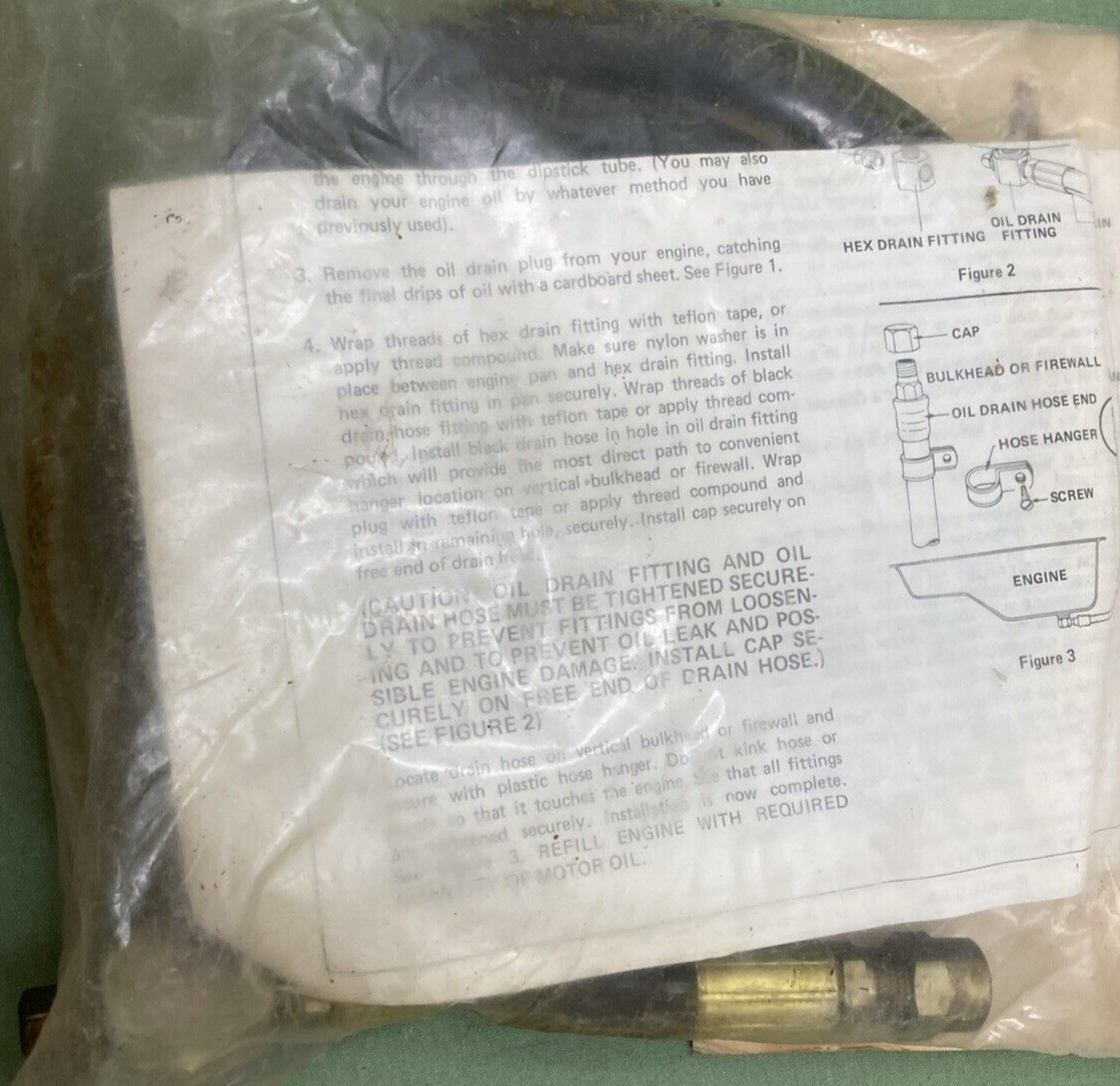 NEW GENUINE JABSCO 18080-0000 OIL DRAIN HOSE & FITTING KIT 1/2"-20 PLUG