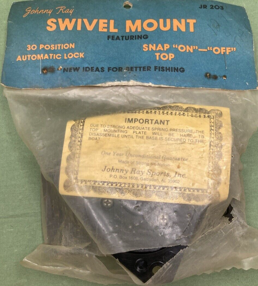 NEW GENUINE JOHNNY RAY JR 203 SWIVEL MOUNT BASE & SNAP ON/OFF TOP