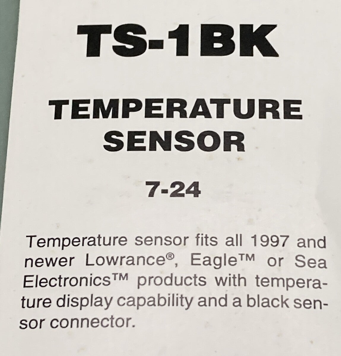 NEW GENUINE LEI ACCESSORIES TS-1BK TEMPERATURE SENSOR 7-24 LOWRANCE EAGLE