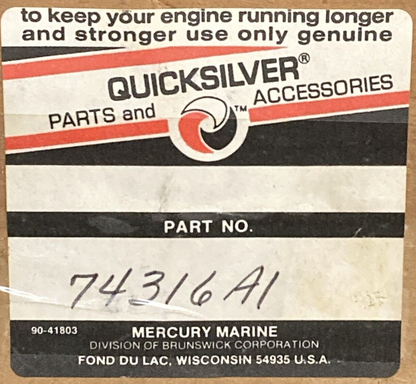 NEW GENUINE MERCURY QUICKSILVER 74316A1 ARM ASM SWIV OUTBOARD 50HP