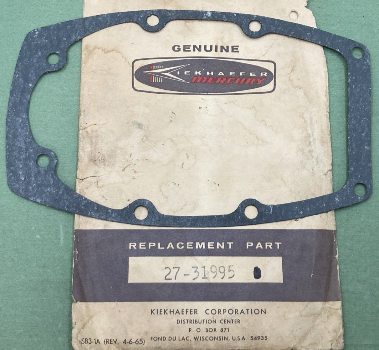 NEW GENUINE MERCURY 27-31995 GASKET DRIVE SHAFT HOUSING TO BOTTOM COWL