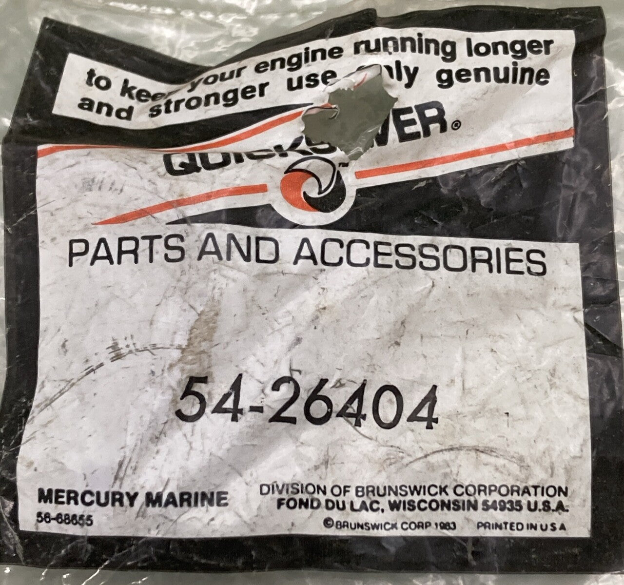 NEW GENUINE MERCURY QUICKSILVER 54-26404 CLAMP FUEL PUMP LINES OUTBOARD 90HP
