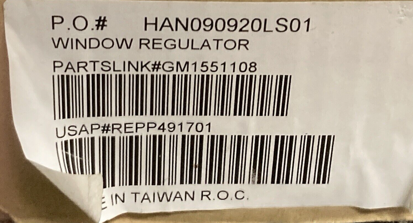 NEW PONTIAC GM1551108 POWER WINDOW REGULATOR PASSENGER RIGHT REAR