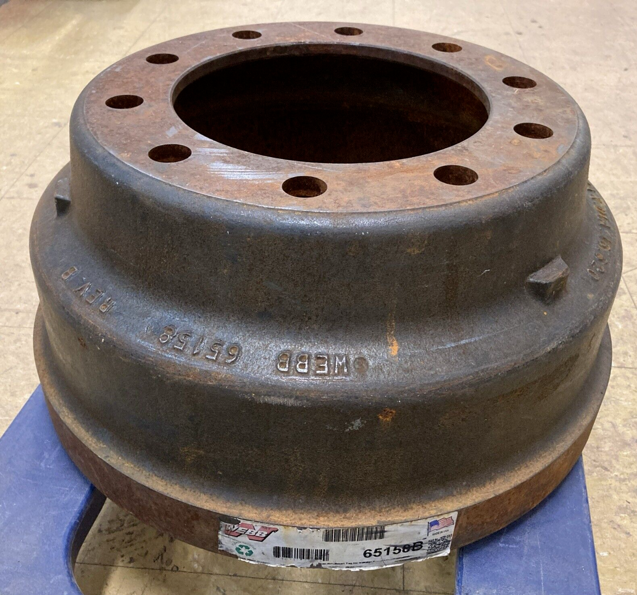 NEW WEBB 65158B 16.5" x 5" Outboard Mount Balanced Brake Drum 10 HOLE