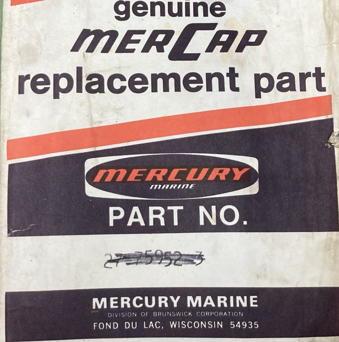 NEW GENUINE MERCURY QUICKSILVER 27-75952 GASKET DIVIDER PLATE