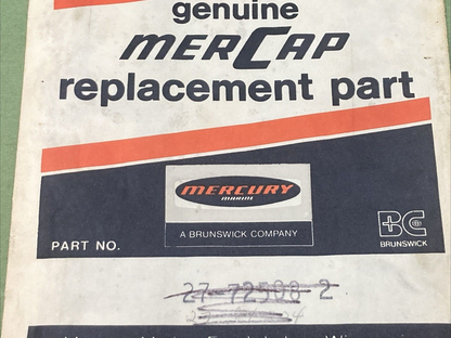 NEW MERCURY QUICKSILVER 27-72508 GASKET BAFFLE PLATE TO EXHAUST COVER