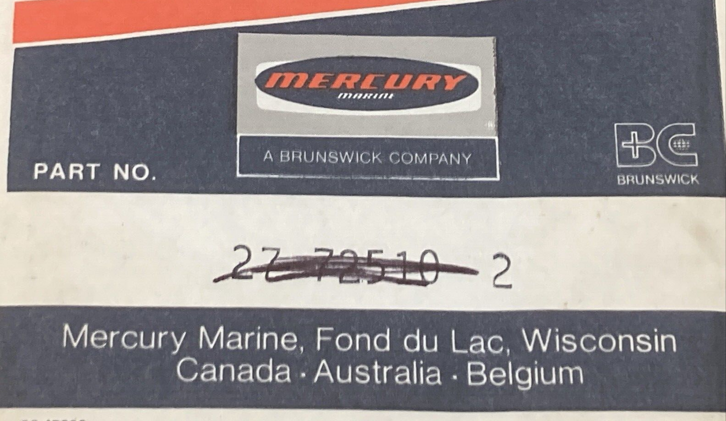 NEW GENUINE MERCURY 27-72510 GASKET CYLINDER BLOCK TO BAFFLE PLATE