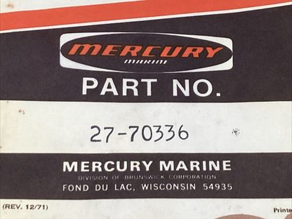 NEW GENUINE MERCURY 27-70336 GASKET