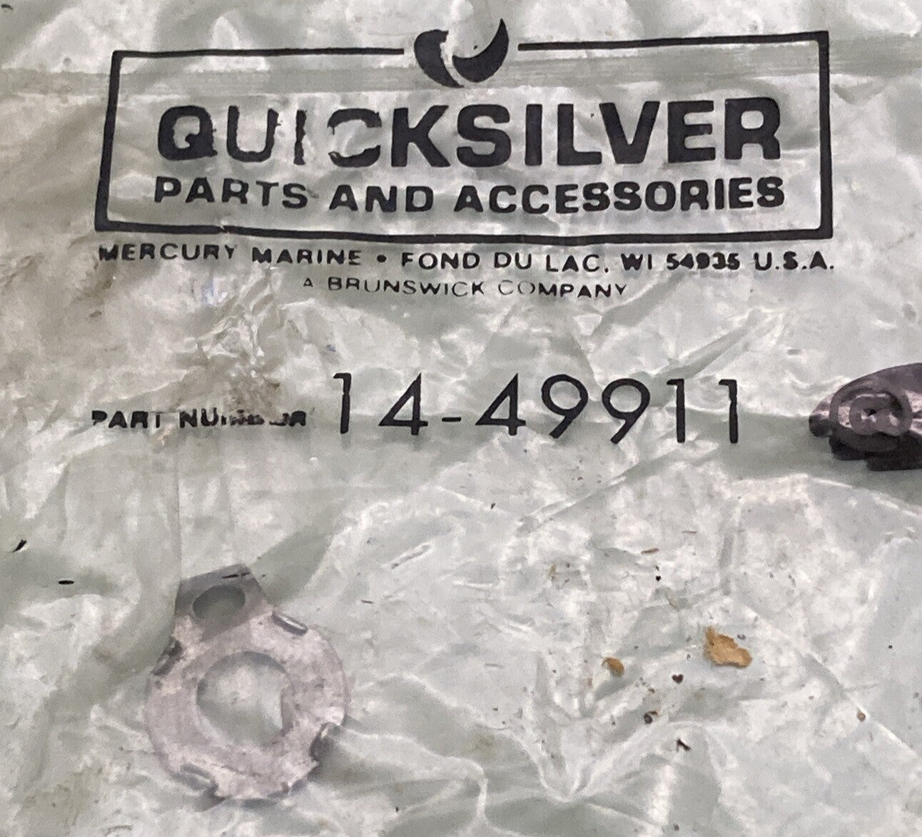 QTY 2 NEW GENUINE MERCURY QUICKSILVER 14-49911 TAB WASHER G HSNG OUTBOARD 20HP