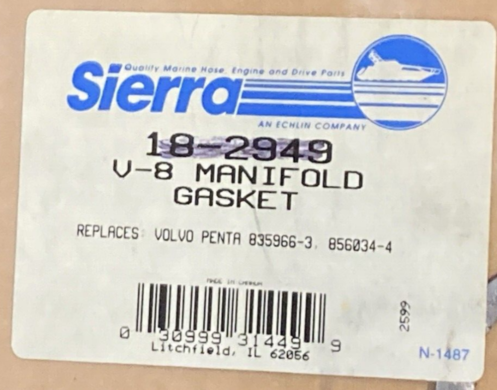 NEW GENUINE SIERRA 18-2949 V-8 EXHAUST MANIFOLD GASKET VOLVO