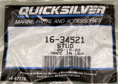 NEW GENUINE MERCURY QUICKSILVER 16-34521 STUD CYLINDER HEAD ROCKER CVR ALPHA ONE