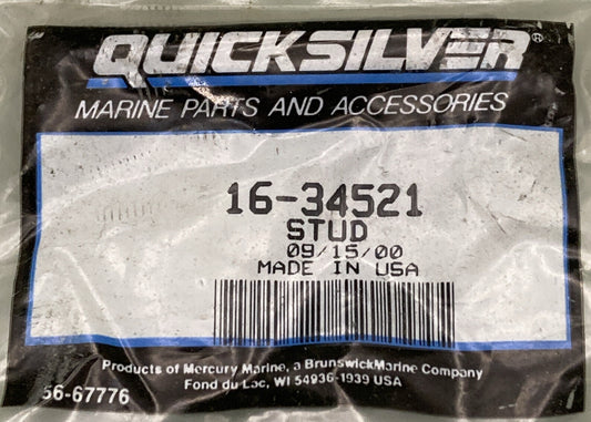 NEW GENUINE MERCURY QUICKSILVER 16-34521 STUD CYLINDER HEAD ROCKER CVR ALPHA ONE