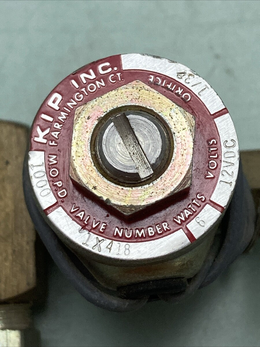 NEW KIP INC. 1X418 SOLENOID VALVE 6 WATTS, 12VDC, ORIFICE 1/32, M.O.P.D. 1000