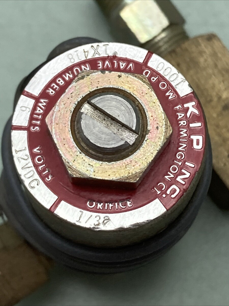 NEW KIP INC. 1X418 SOLENOID VALVE 6 WATTS, 12VDC, ORIFICE 1/32, M.O.P.D. 1000