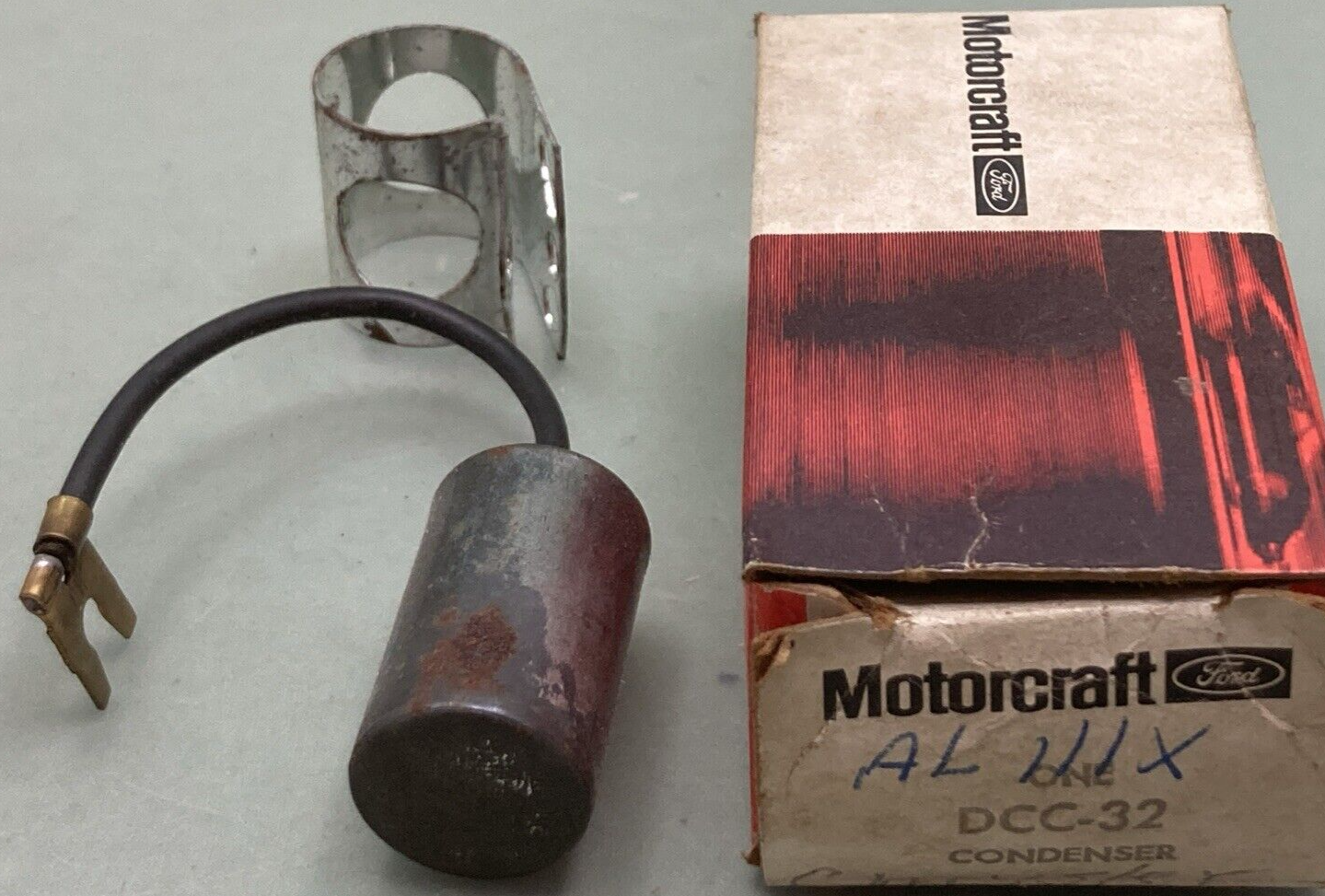 NEW GENUINE MOTORCRAFT FORD DCC-32 IGNITION CONDENSER W/ CLAMP