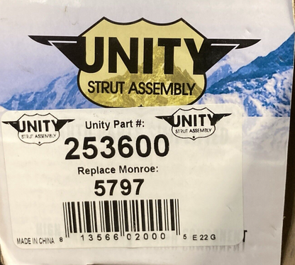 NEW UNITY AUTOMOTIVE 253600 Rear Gas Shock Absorber W/ MOUNTING HARDWARE