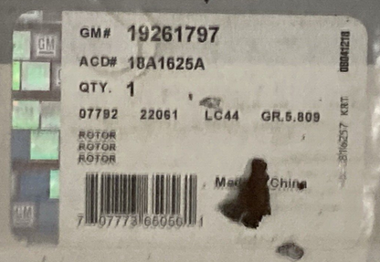 NEW GENUINE ACDELCO 18A1625A BRAKE ROTOR 6 LUG GM 19261797