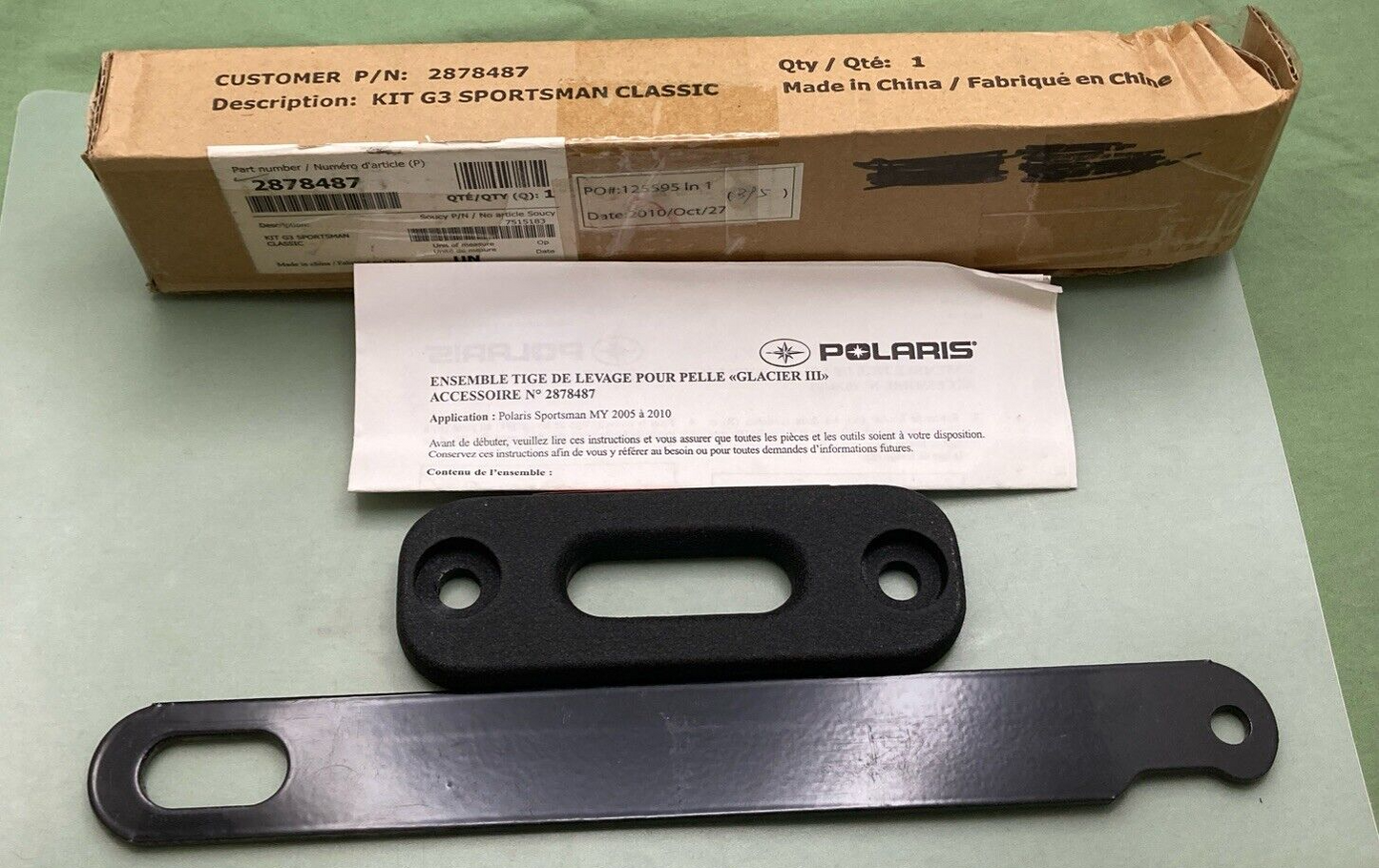 NEW GENUINE POLARIS 2878487 WINCH LINK KIT, PLOW FRAME, GLACIER III