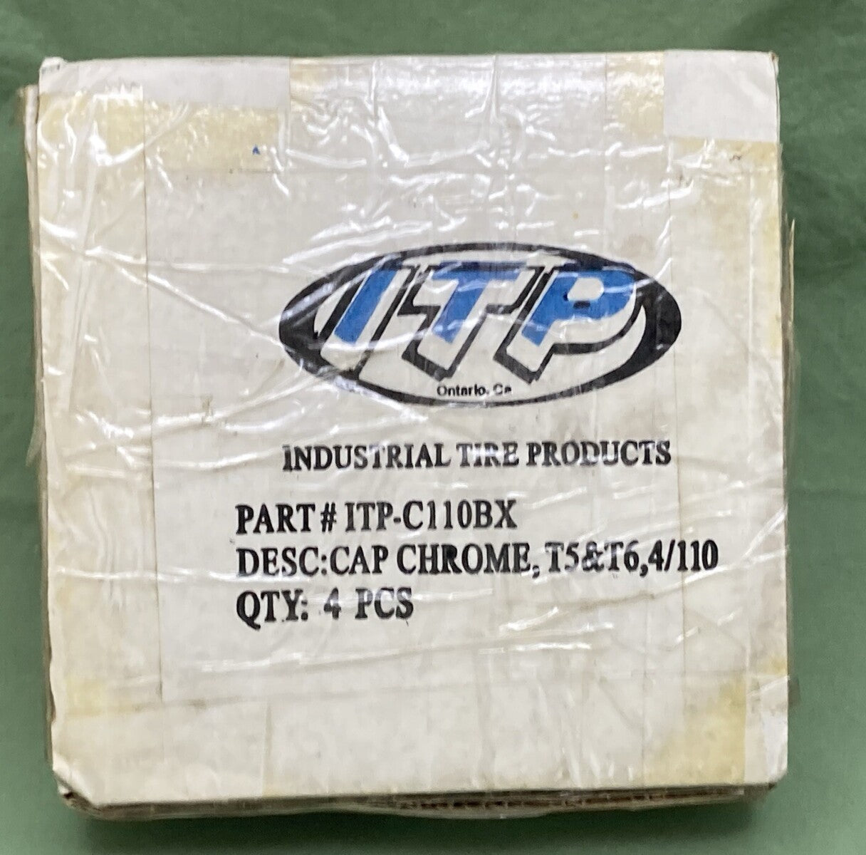 NEW GENUINE ITP ITP-C110BX STEEL WHEEL CENTER CAP SET, CHROME, T5 & T6, 4X110