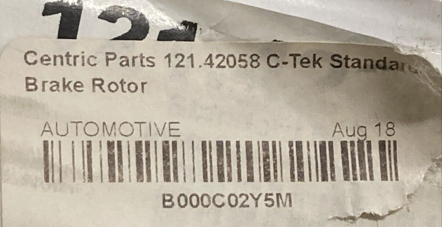 NEW CENTRIC 121.42058 BRAKE ROTOR C-Tek Standard REAR INFINITI