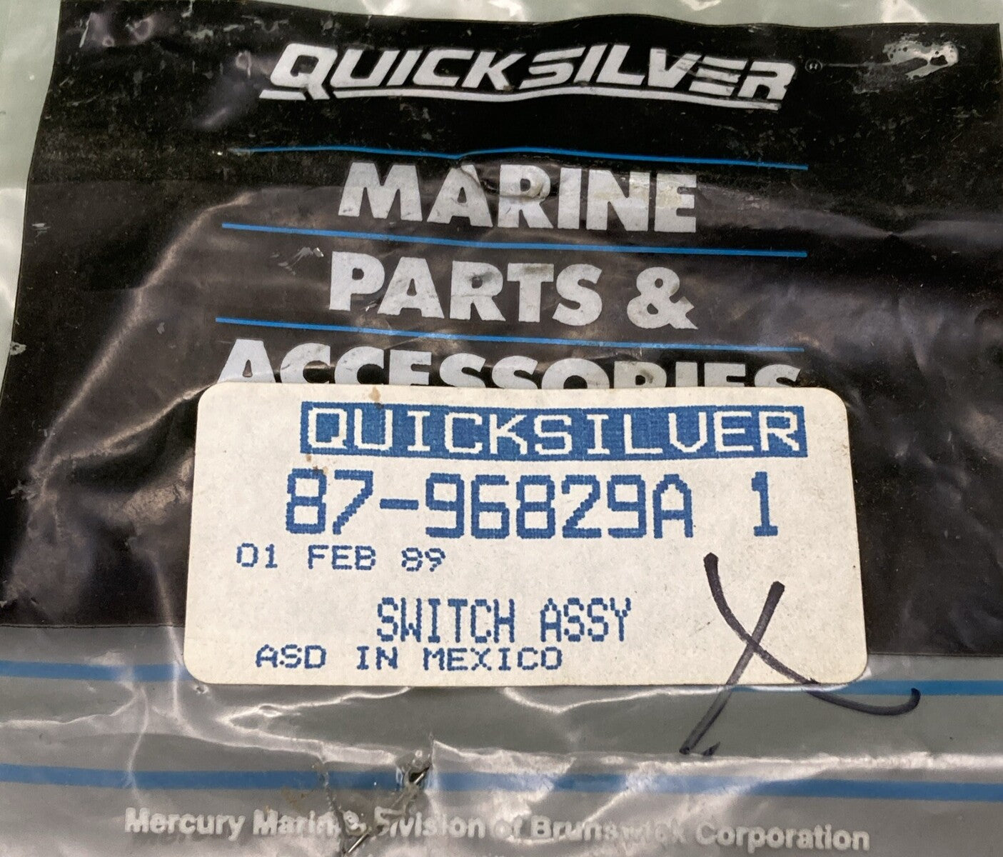 NEW GENUINE MERCURY QUICKSILVER 87-96829A 1 SWITCH ASM POWER STEERING TILLER HND